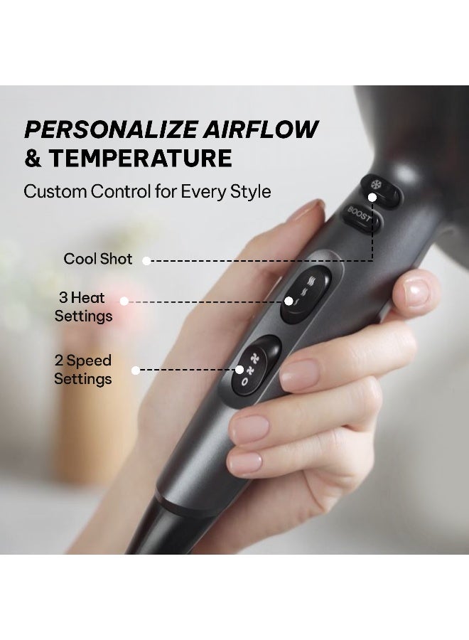 Blaupunkt Professional Hair Dryer 2400W – Ionic Function, 3 Heat & 2 Speed Settings, Cool Shot, Diffuser & Concentrator Attachments, Lightweight Design, Removable Filter-SDP730 - image 4