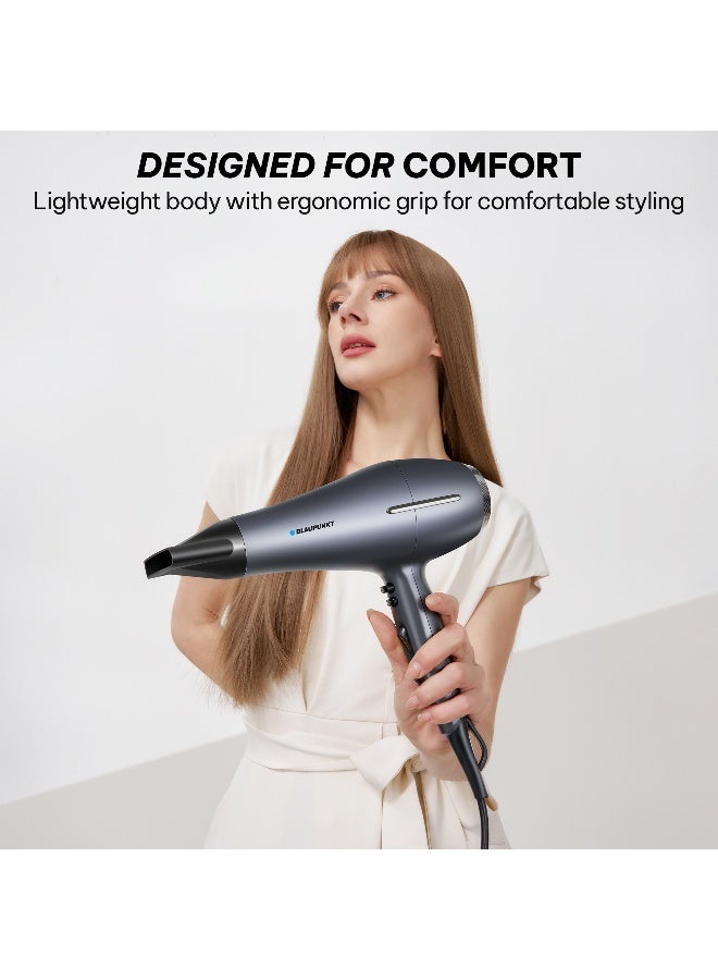 Blaupunkt Professional Hair Dryer 2400W – Ionic Function, 3 Heat & 2 Speed Settings, Cool Shot, Diffuser & Concentrator Attachments, Lightweight Design, Removable Filter-SDP730 - image 6