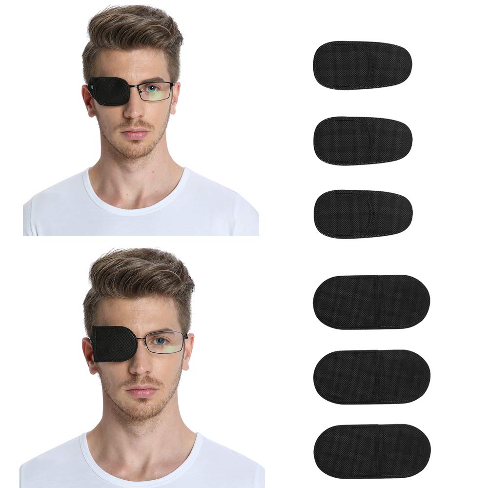 FCAROLYN 6pcs Eye Patch for Glasses to Treat Lazy Eye/Amblyopia/Strabismus,Black