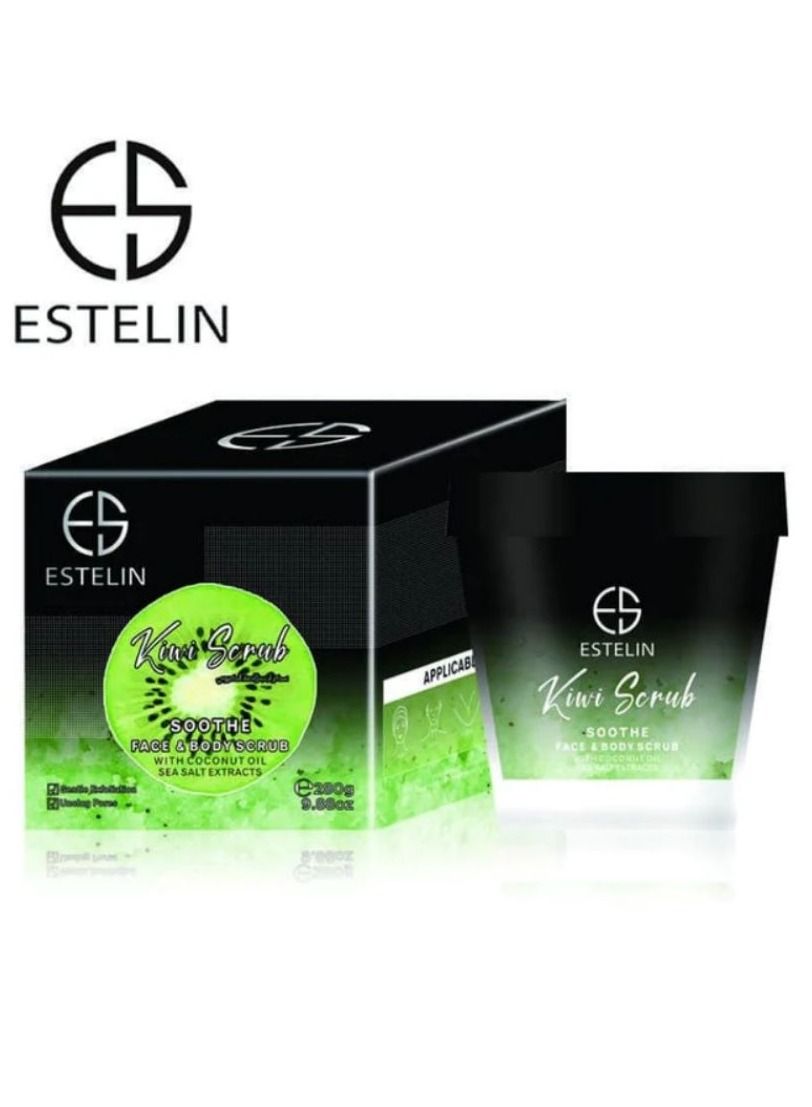 Kiwi Soothe Face & Body Scrub Gentle Exfoliation Hydration and Skin Revitalization Formula  280 g