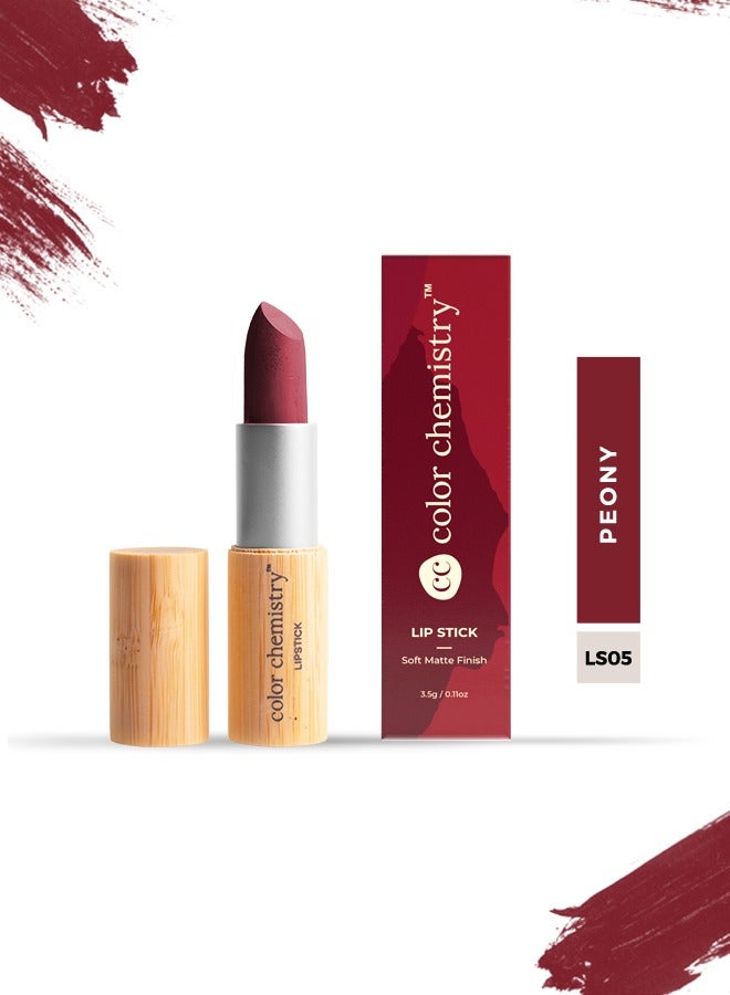 Color Chemistry Peony Lipstick - 3.5 g, Lip Stick With Soft Matte Finish, For Hydrating, Light Weight And Long Lasting
