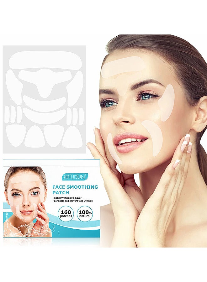 Face Smoothing Patch 160PCS, Forehead Winkle patches, Face Smoothing Patch, Face Lift Tape Invisible, Wrinkle Patches For Face Overnight, Facial Patches To Reduce Fine Wrinkles, Frown And Smile Lines
