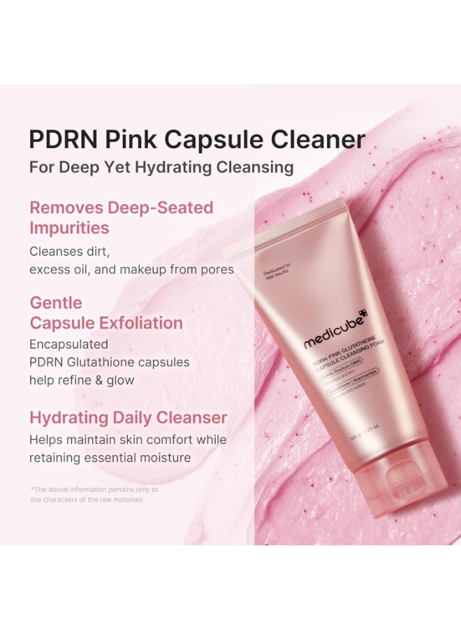 Medicube PDRN Pink Glutathione Capsule Brightening Low pH Cleansing Foam Daily Face Wash 120g - image 7