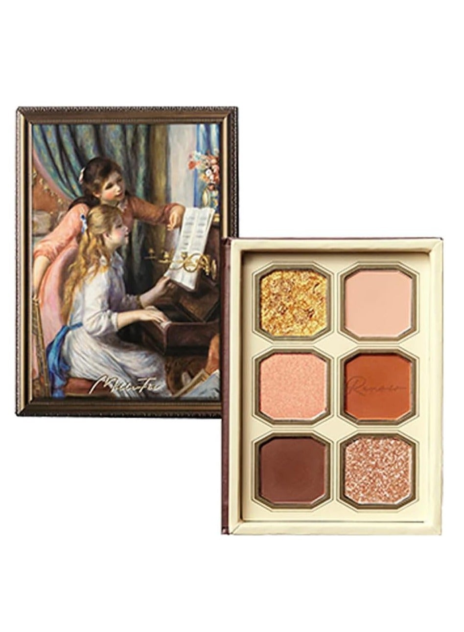 Painting Eyeshadow Palette 6 Shades Matte and Shimmer Finishes Pressed Powder Makeup Palette-03 Young Girls At The Piano
