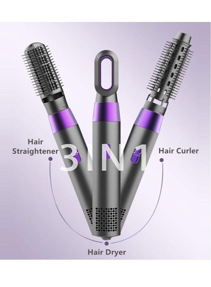 3 in 1 Hair Blower Dryer With Brush Comb Straightener Original Set Blower Brush Hair Dryer Comb Straightener, Strong Hot and Cold Air.