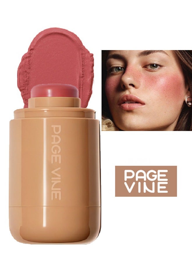 Pocket Blush -  Long Lasting Smooth Lipstick Blush Stick, Matte Highly Chroma Blusher Paste, Waterproof Blusher Cream #05