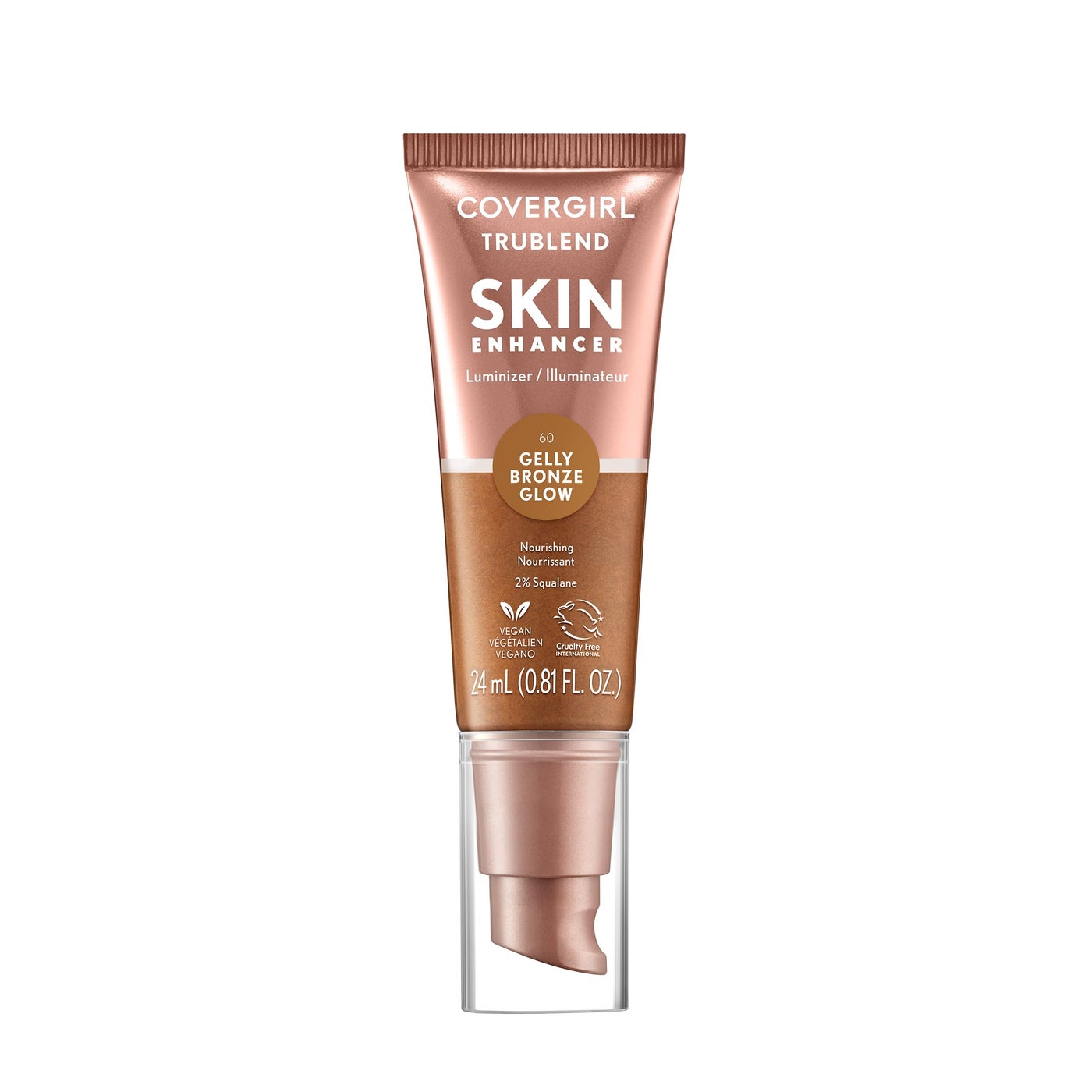 CoverGirl TruBlend Skin Enhancer, Bronze Glow, Luminizer, Glowy Finish, Flexible Coverage, Clean & Vegan, Water-Based Formula, For All Skin Tones, 0.81oz