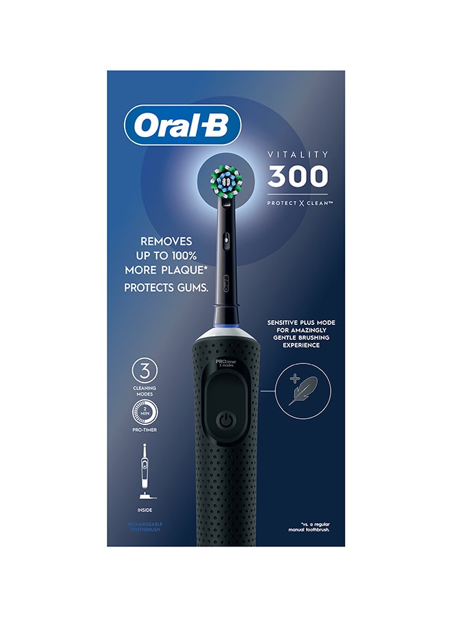 Vitality 300 Protect 360° Deeper Clean Rechargeable Electric Toothbrush, Pack of 1 - Black