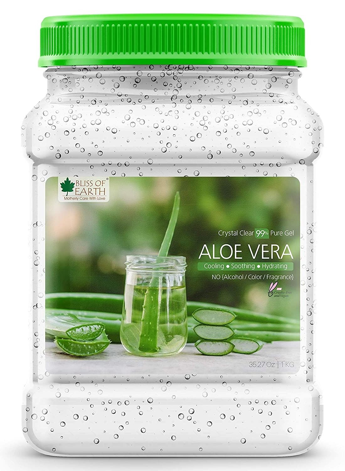99% Pure Crystal Clear Aloe Vera Gel For Face and Hair Acne and Pimples Paraben Free 1kg Pack
