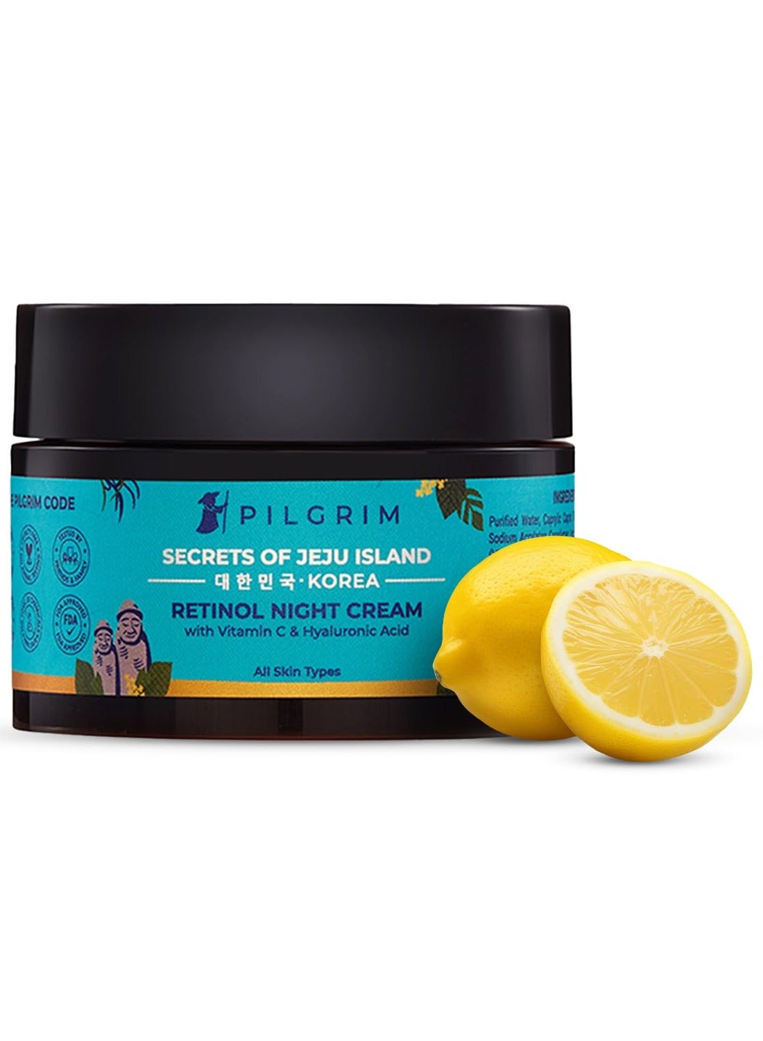 Pilgrim Korean Retinol Anti Aging Night Cream With Hyaluronic Acid and Vitamin C.