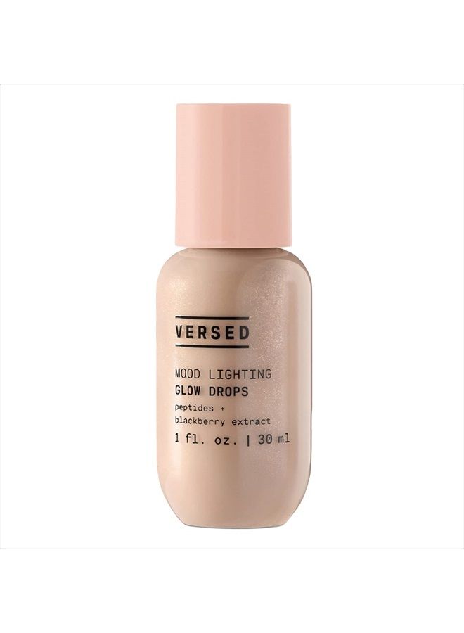 Mood Lighting Luminizing Glow Drops, Sheer Golden - Liquid Highlight & Bronzing Drops with Illuminating Light-Reflecting Pigments - Antioxidants & Hydrating Hyaluronic Acid - Vegan (1 fl oz)