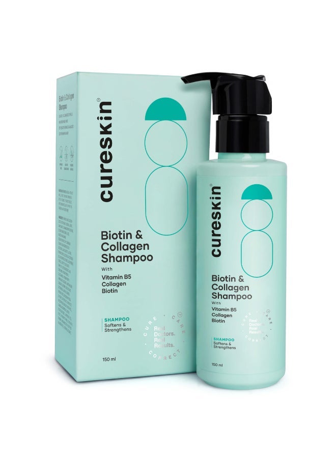 Cureskin Biotin & Collagen Vitamin B5 Glycolipids Shampoo: Strengthen Hair, Reduce Hairfall & Repair Damage (150 ml)