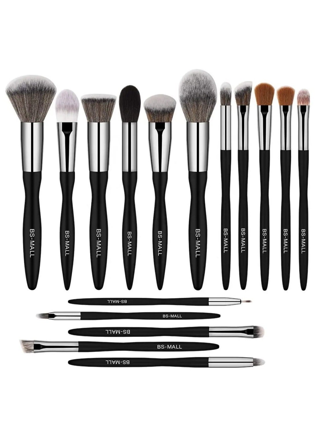 16 Pcs Makeup Brushes set , Wooden Handle, Eyebrow Pencil Brushes, Eye shadow, Durable Skin Friendly,
