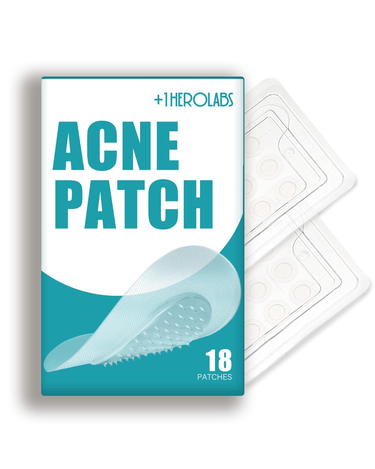 +1HEROLABS Microdart Acne Patch (18 Patches) - Hyaluronate Acid & Salicylic Acid Hydrocolloid Pimple Patch for Deep, Early and Hidden Blemishes (18 Count (Pack of 1))