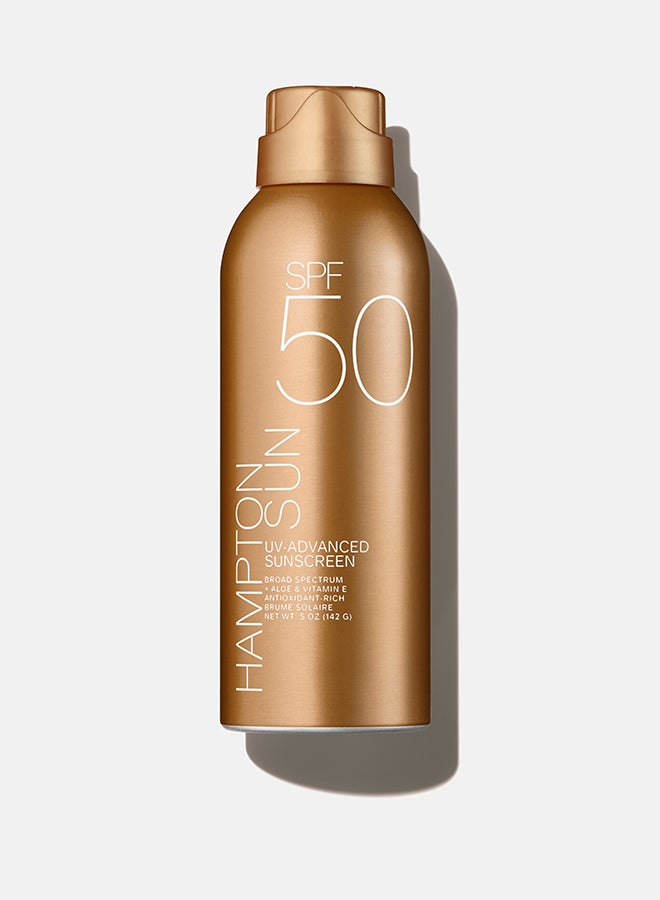 SPF 50 UV-Advanced Sunscreen Mist 5 oz. | High Protection Continuous Spray Broad Spectrum UVA UVB Sunscreen | Lightweight Water-Resistant Sun Protection Mist for Face & Body | Non-Greasy SPF 50 Spray