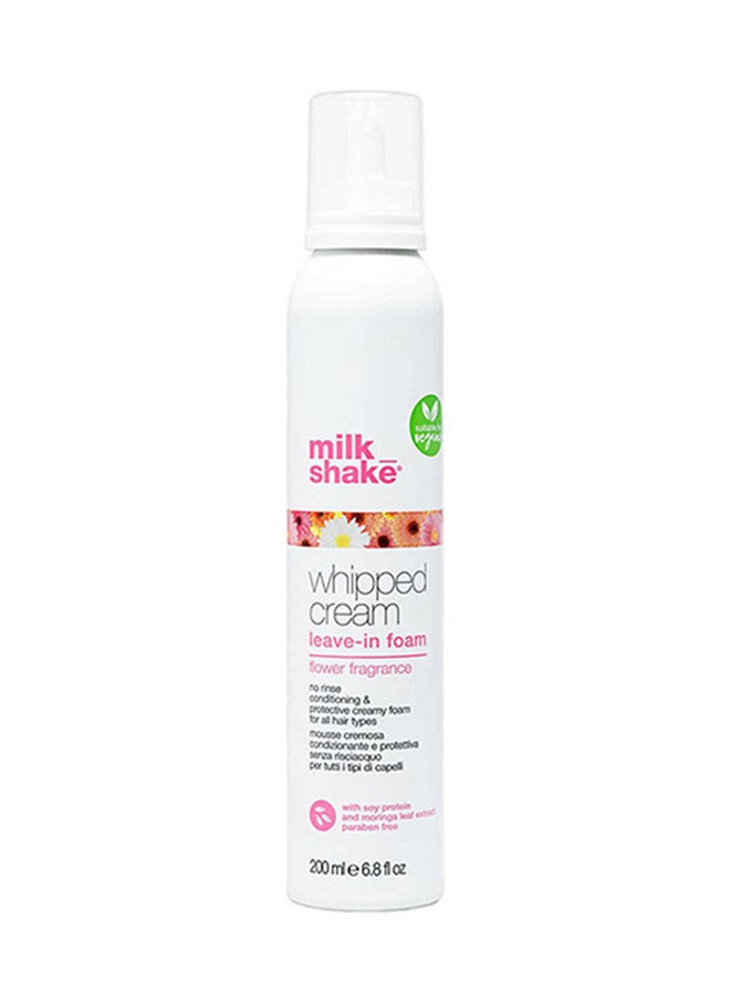 Whipped Cream Flower Leave-In Conditioning Foam – Vegan No Rinse Hair Moisturizer with Moringa Extract & Integrity 41 for Hydration, Shine & Color Protection, 200ml