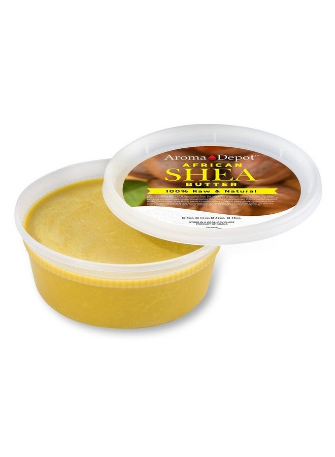 Raw African Shea Butter 8 Oz Yellowgold Grade A 100% Pure Natural Unrefined Fresh Moisturizing Ideal For Dry And Cracked Skin. It Can Be Used In Body Hair And Face.