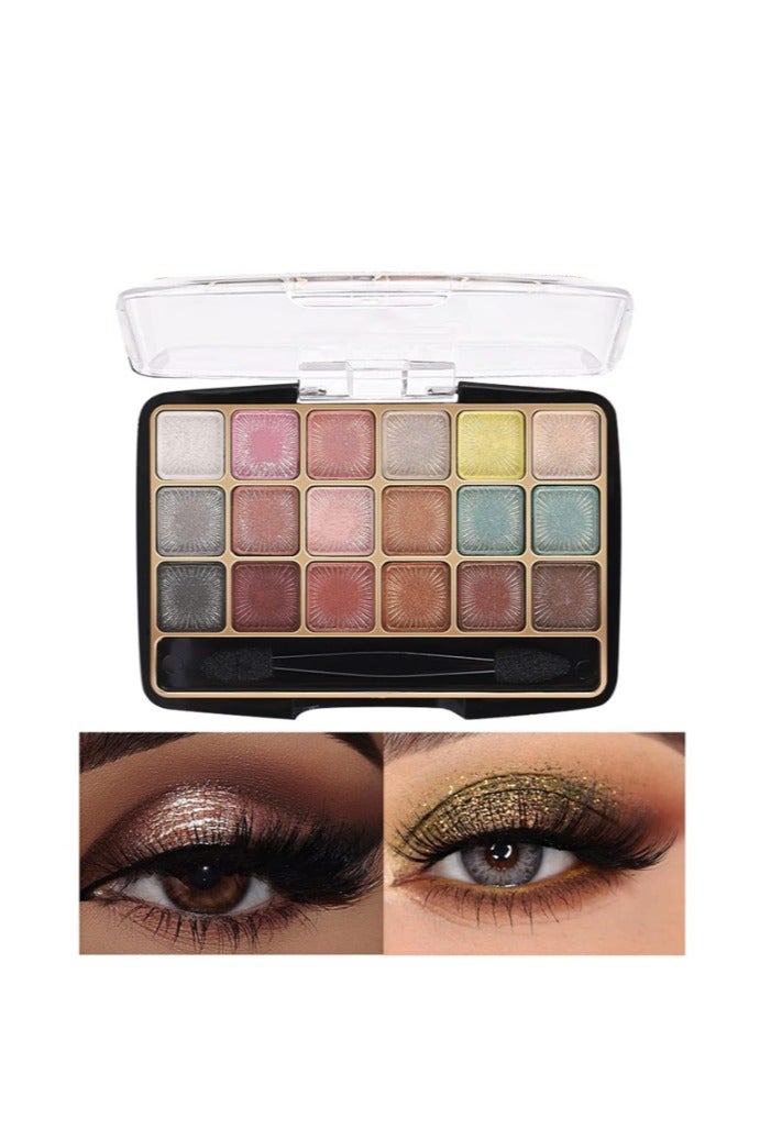 Eyeshadow Palettes, Palette Contouring Eye Shadow Pallets for Women, 18 Colors Glitter Pressed Eyeshadow Powder Color 01
