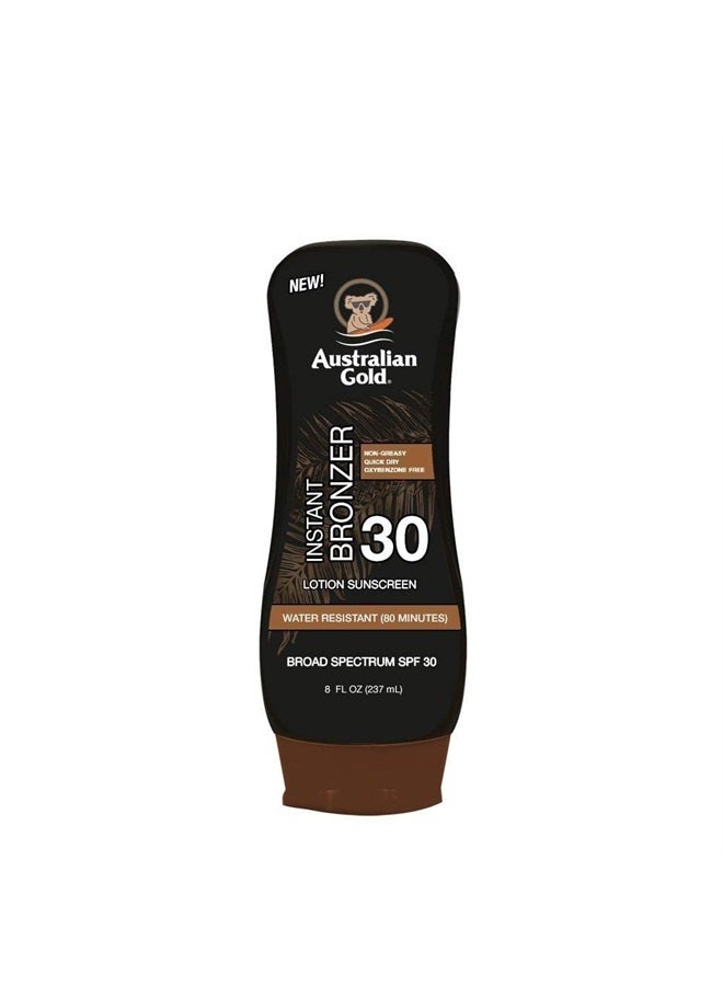 Sunscreen Lotion with Instant Bronzer, Broad Spectrum, Water Resistant, Non-Greasy, Oxybenzone Free, Cruelty Free, SPF 30, Coconut, 8 Fl Oz (A70902)