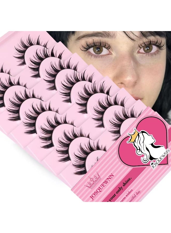 10 Pairs False Eyelashes Set,14mm Anime Cosplay Eyelashes: C-Curl, 0.07mm Thickness, Natural Dense Style,Create Manga Big Eyes, Wispy Lashes Kit for Beginners,Effortlessly Master Cosplay Makeup, Also Naturally Charming for Daily Wear!