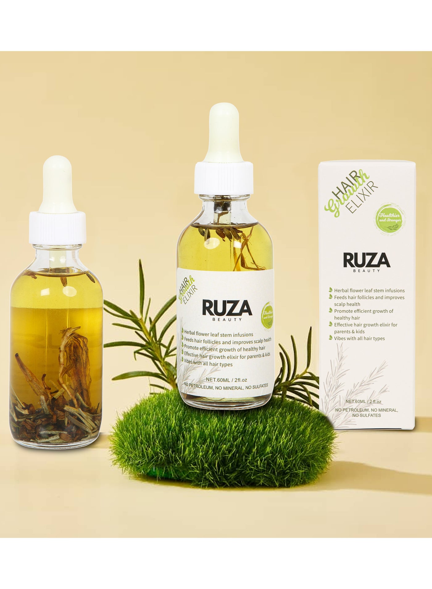 Rosemary Hair Growth Elixir | Natural Ingredient | Chemical Free | Artificial Fragrance Free | Boost Hair Health | Hair Growth Oil 60ml