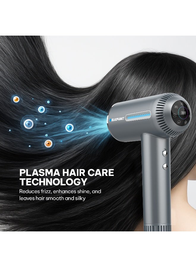 Blaupunkt Digital Hair Dryer 1600W – LED Display, Plasma Hair Care, 6 Temp Settings, Cool & Heat Modes, Magnetic Diffuser & Concentrator, BLDC Motor 110,000 RPM, Quick Drying, 2-Year Warranty-SDD916 - image 6