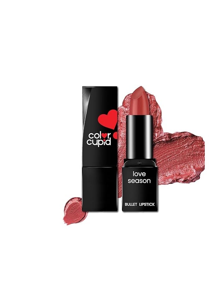 Color Cupid Velvety Intense Color 12-Hour Stay Bullet Lipstick | Infused with Hyaluronic Acid & Jojoba Oil | Transfer proof & Smudge Proof | Love Season | Sunkissed Nude | 4.1g