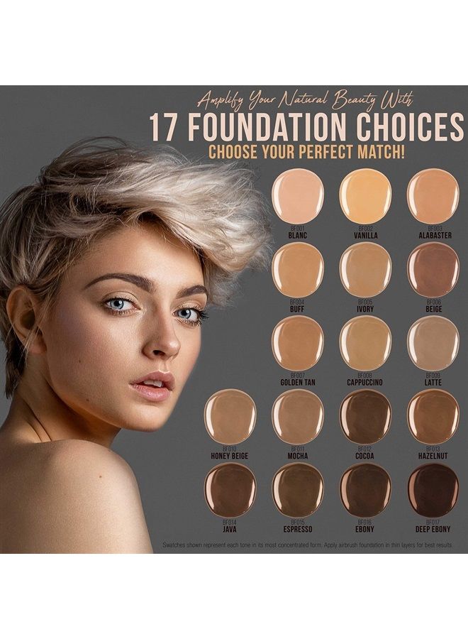 's Professional Cosmetic Airbrush Makeup Foundation 1/2oz Bottle: Buff- Light with Golden Undertones