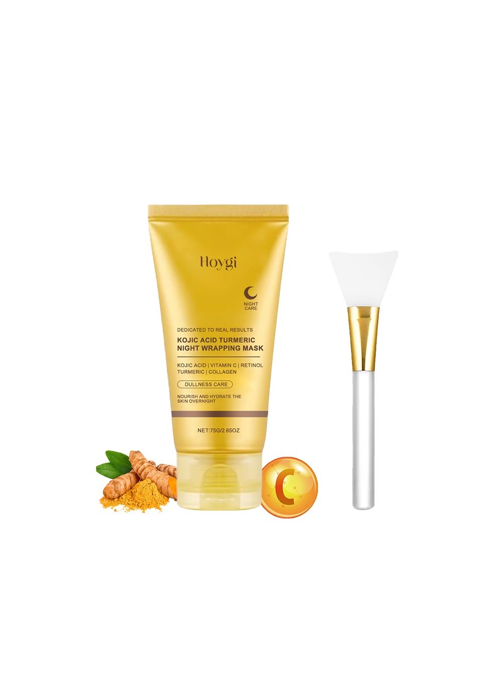 Turmeric Peel Off Face Masks with Applicator, Turmeric Face Peel Anti Wrinkle Anti Aging Facial Mask, Deep Skin Clean Purifying Acne, Reduces Fine Lines & Wrinkles,75g