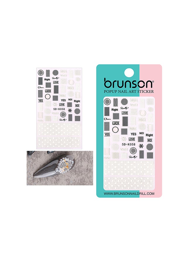 5D Flower Decals Exquisite Self Adhesive Nail Art Decoration Stickers 5D-k058