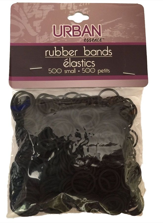 Pack of 500 Small Black Rubber Bands for Styling, Kids Hair, Braids Hair, Dreadlocks, Babies, Hair Twists, Ethnic Styles and Even Fishing, Urban Essence Brand
