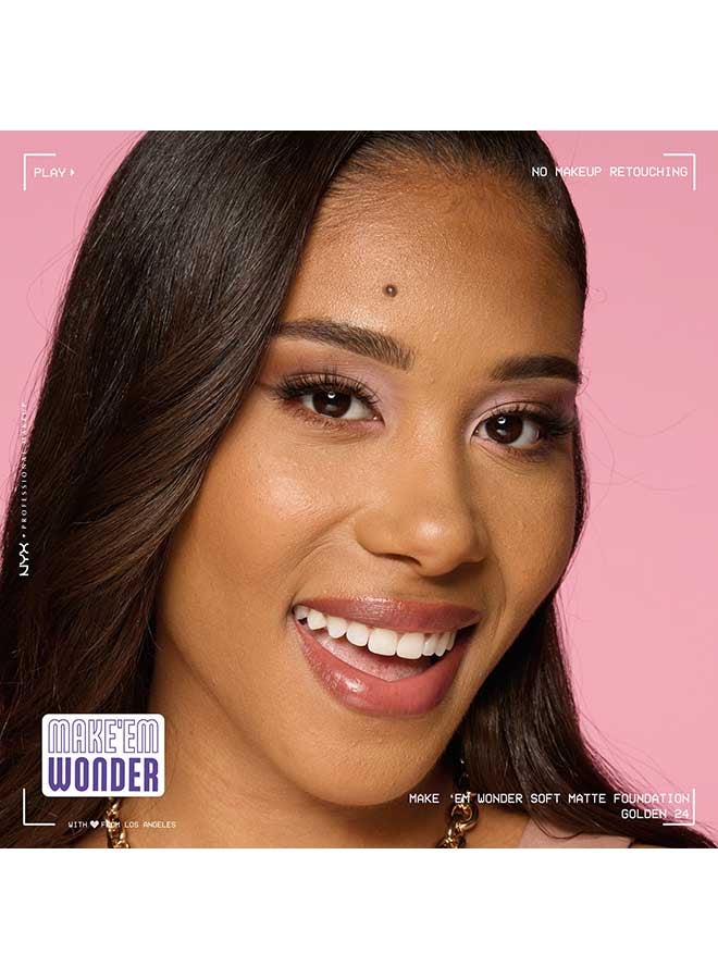Make 'EM Wonder, 24H Soft Matte Foundation, Undetectable  Finish, Golden - image 6
