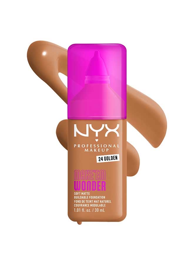 Make 'EM Wonder, 24H Soft Matte Foundation, Undetectable  Finish, Golden