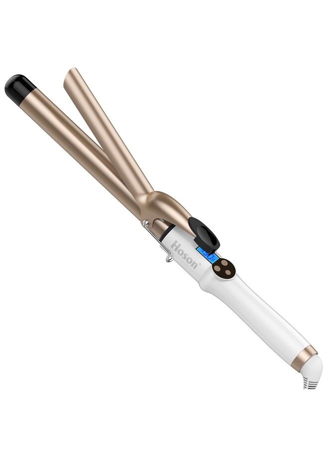 1 Inch Curling Iron Professional Ceramic Tourmaline Coating Barrel Hair Curler, LCD Display with 9 Heat Setting(225°F to 450°F for All Hair Types, Glove Include)