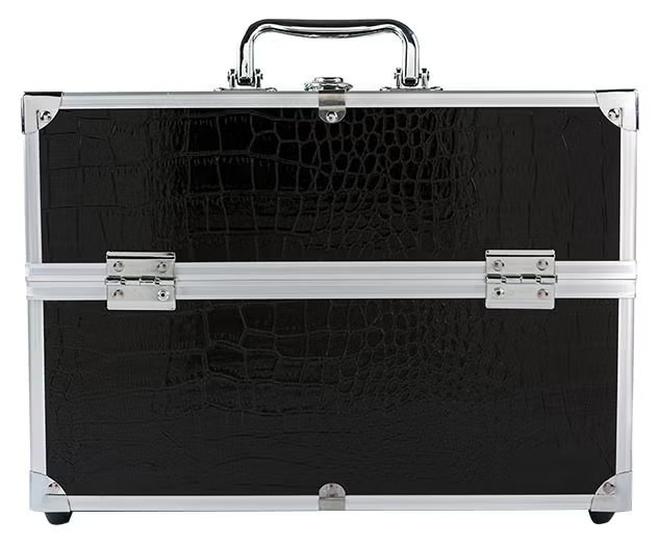Square Shaped Cosmetics Storage Bag Black/Silver