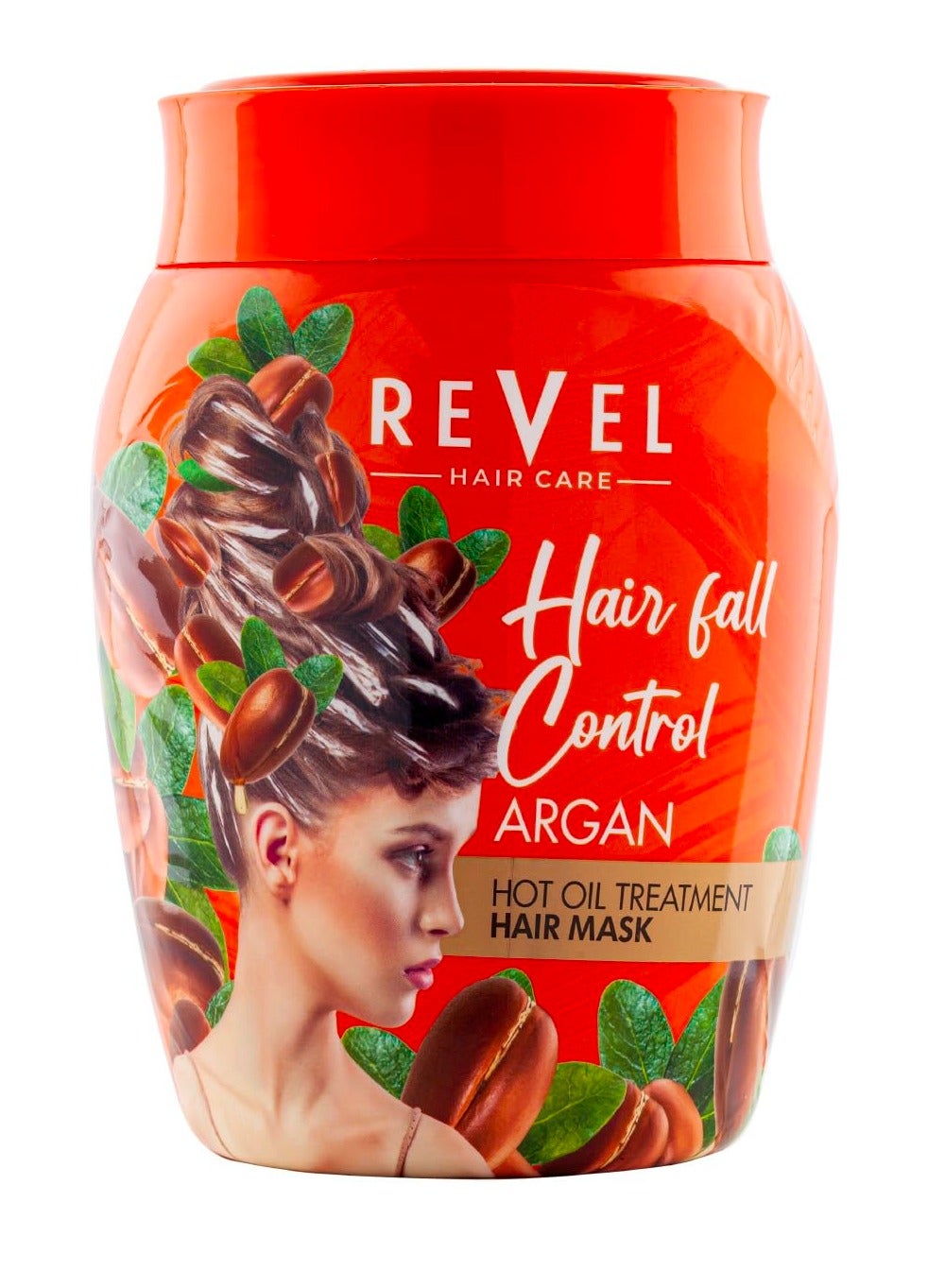Revel Hair Care Argan Hot Oil Treatment Hair Mask For Unisex 1000ml, Hair Fall Control, Regrowth