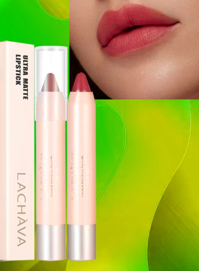 Ultra Matte Lipstick Lip Makeup Matte Finish Hydrating Lipstick Matte Nude Lipstick Lipliner Lip Crayons Moisture Smooth Matte Lipstick Pencils Waterproof and Long Lasting Lip Liner # 08
