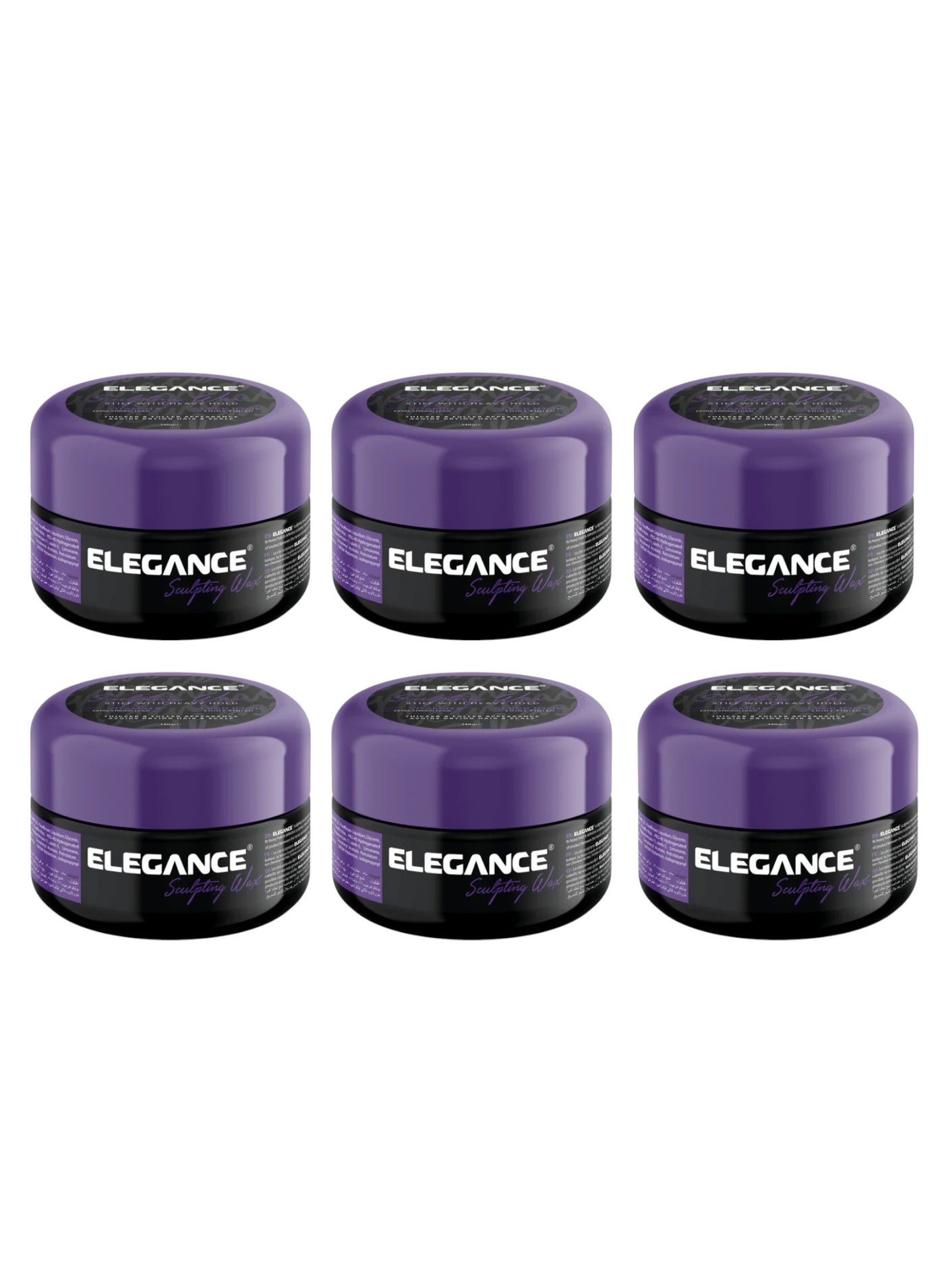 Elegance-E Series Sculpting Wax – Clear – 100ml – Pack of 6 | Extra Strong Hold, Vitamin E Enriched, Shiny Finish for All Hair Types