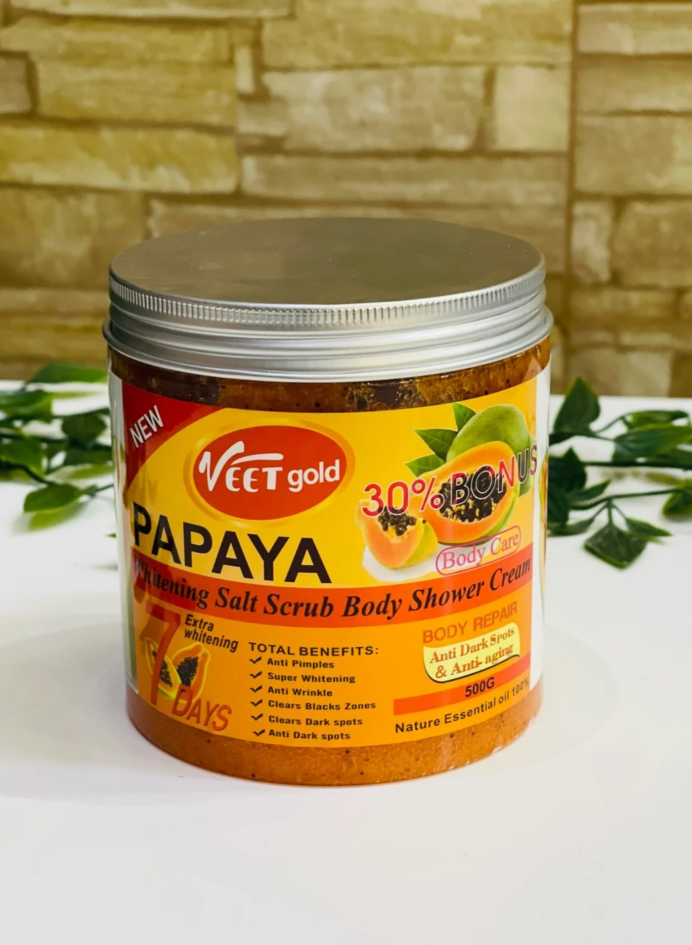 Papaya Super Whitening Salt Body Scrub 500g