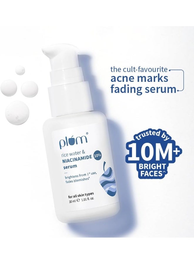 Rice Water And 10% Niacinamide Face Serum 30ml |For Acne Marks, Blemishes And Uneven Skin Tone | Lightweight Hydrating Skincare with Licorice, Caffeine And Squalane, 1.01 fl oz - image 2