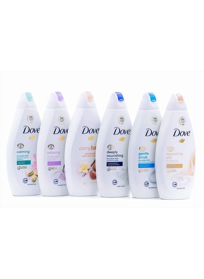 Body Wash Variety - Shea Butter, Deep Moisture, Pistachio Cream, Coconut Milk, Gentle Exfoliating and Silk Glow, 16.9oz Each International Version ,16.9Oz, 6 Count (Pack of 1)