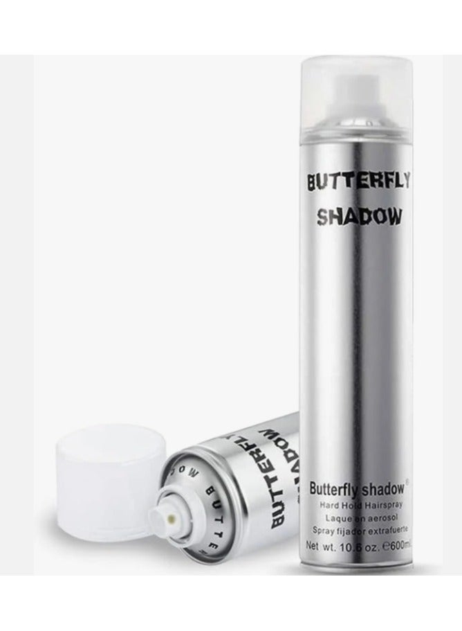 Butterfly Shadow Hair Spray Hard Hold – 600ml – Long-Lasting, Non-Sticky, Moisture-Resistant
