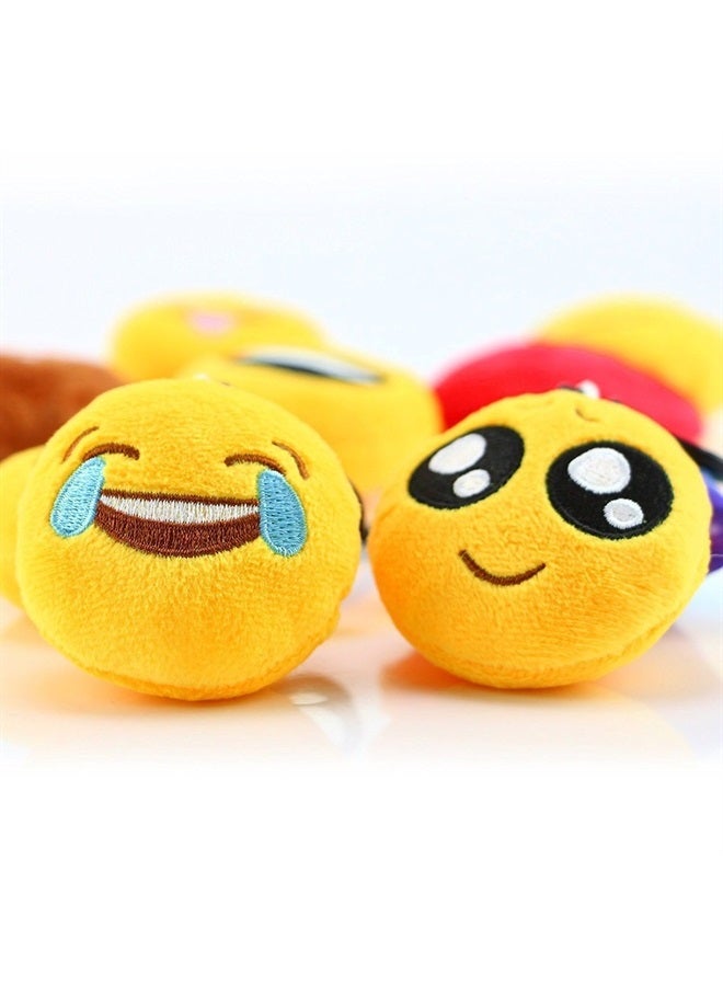 Emoticon Keychain, Emoticon Plush Key Chain Bulk Toy Valentine's Day Gifts Birthday Party Favors Supplies, Treasure Box Rewards Carnival Prizes for Kids Boys and Girls, 2" Set of 30