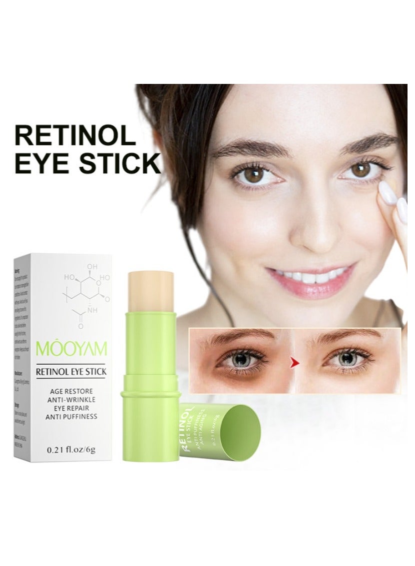 Retinol Eye Cream Brightening Eye Stick Anti-aging Eye Cream for Dark Circles and Puffiness Dark Circles Under Eye Treatment Under Eye Cream Puffy Eyes Treatment Firm Eye Bags Treatment for Men Women 6g