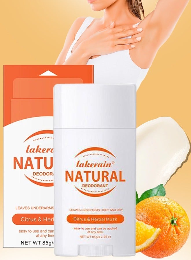 Natural Deodorant Stick Lasts All Day Safe and Cruelty Free Long Lasting Odor Control Natural Deodorant for Women and Men Under armed Deodorant Stick citrus and Herbal Musk