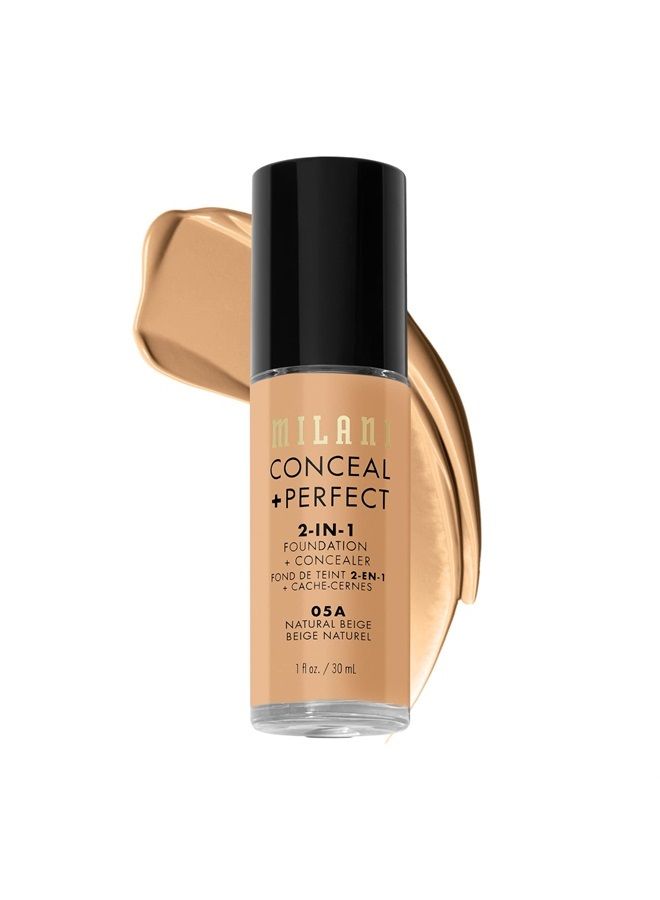 Conceal + Perfect 2-in-1 Foundation + Concealer - Natural Beige (1 Fl. Oz.) Cruelty-Free Liquid Foundation - Cover Under-Eye Circles, Blemishes & Skin Discoloration for a Flawless Complexion