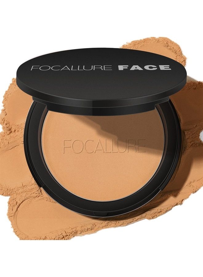 Flawless Pressed Powder, Control Shine & Smooth Complexion, Pressed Setting Powder Foundation Makeup, Portable Face Powder Compact, Long-Lasting Matte Finish, Sand