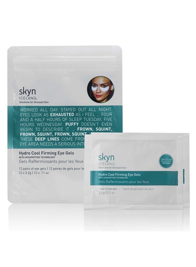 Hydro Cool Firming Eye Gels: Under-Eye Gel Patches to Firm, Tone and De-Puff Under-Eye Skin, 12 Pairs