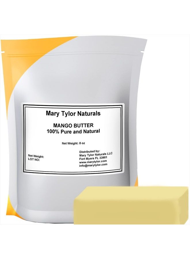 Mango Butter 8 oz Cold Pressed, Unrefined,Raw Pure Mango Butter — Skin Nourishment, Moisturizing for Hair, Skin