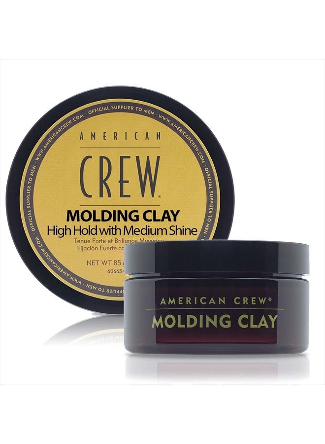 Men's Hair Molding Clay by American Crew, Like Hair Gel with High Hold with Medium Shine, 3 Oz